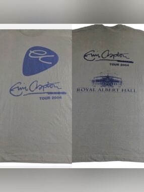 Eric Clapton 2004 RARE Royal Albert Hall Vintage  Khaki Green Concert Tee Medium